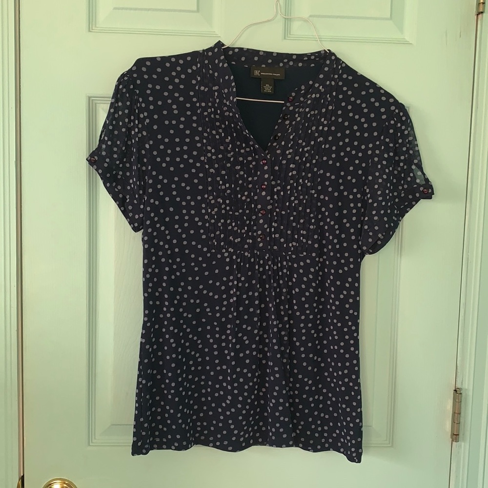 Women’s Blue Polka Dot Blouse
